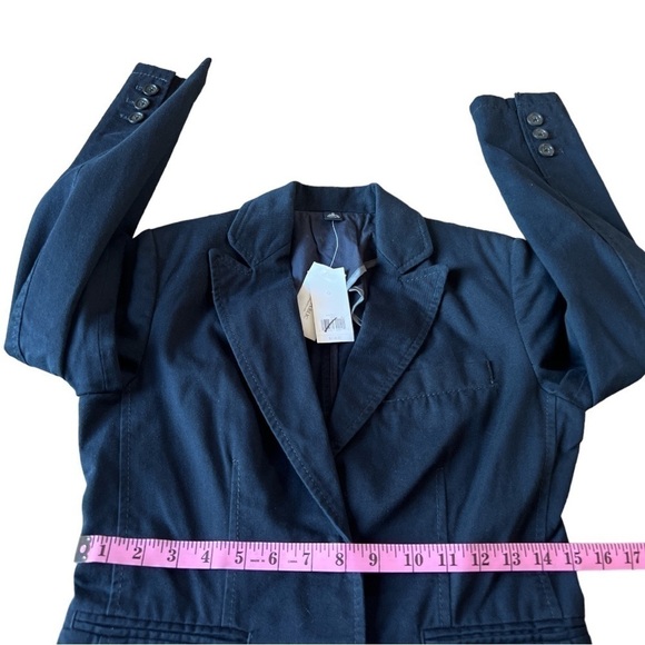 NWT Banana Republic Women’s Navy Blue Twill Canvas Blazer Jacket, Size 0 - Picture 12 of 13
